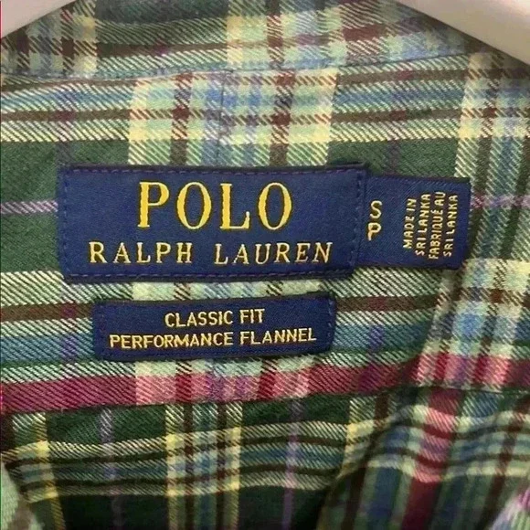Polo by Ralph Lauren Green Plaid Men's Shirt - Picture 2 of 3